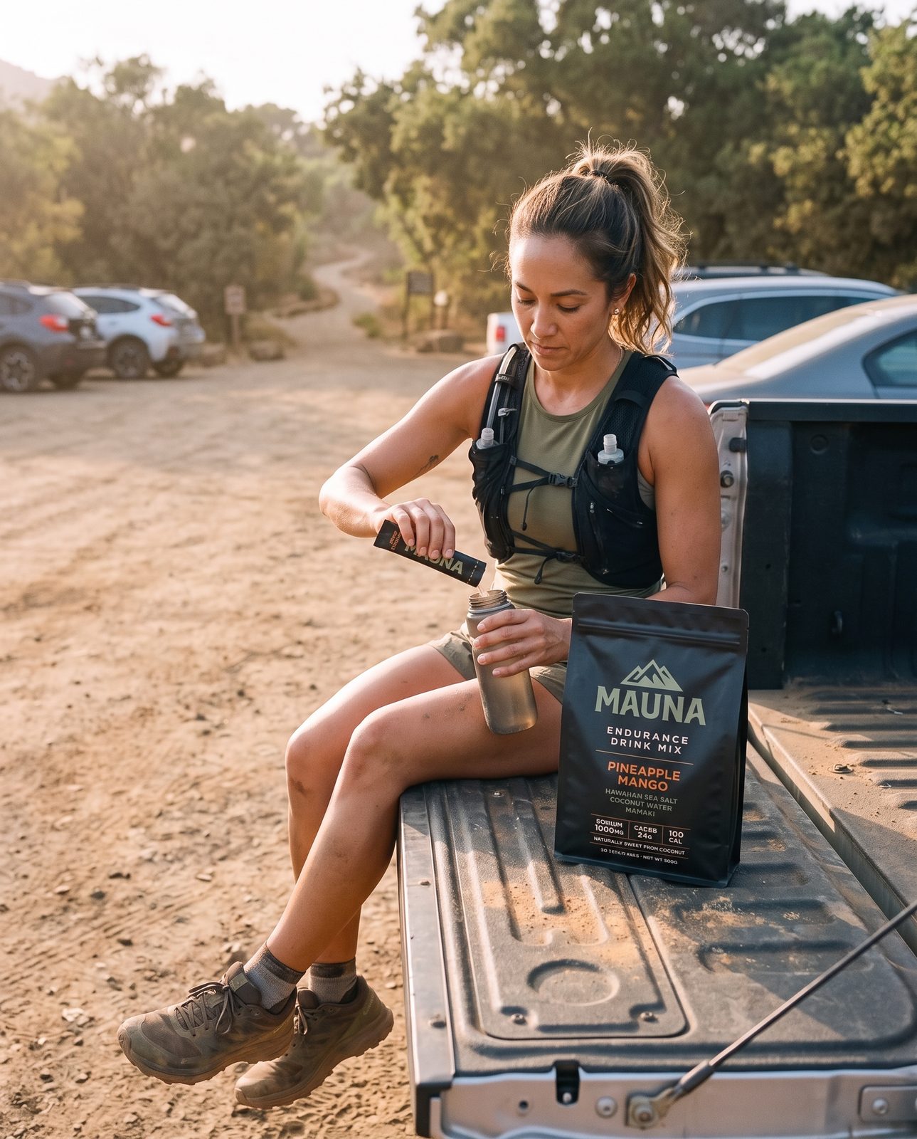 Post-run tailgate with a MAUNA stick